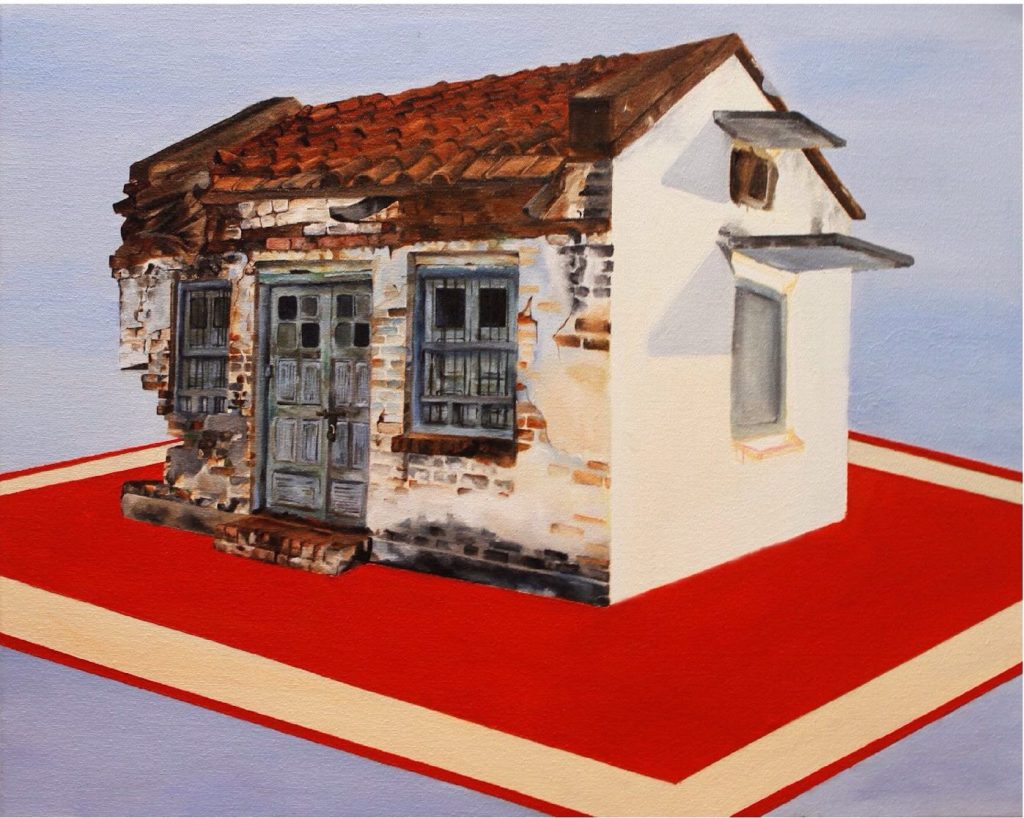 Red Carpet Acrylic on paper ,24 x 30 inches, 2016